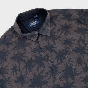 Nat Nast Hawaiian Shirt Mens 2XL Silk Brown Floral Luxury Original Aloha Beach